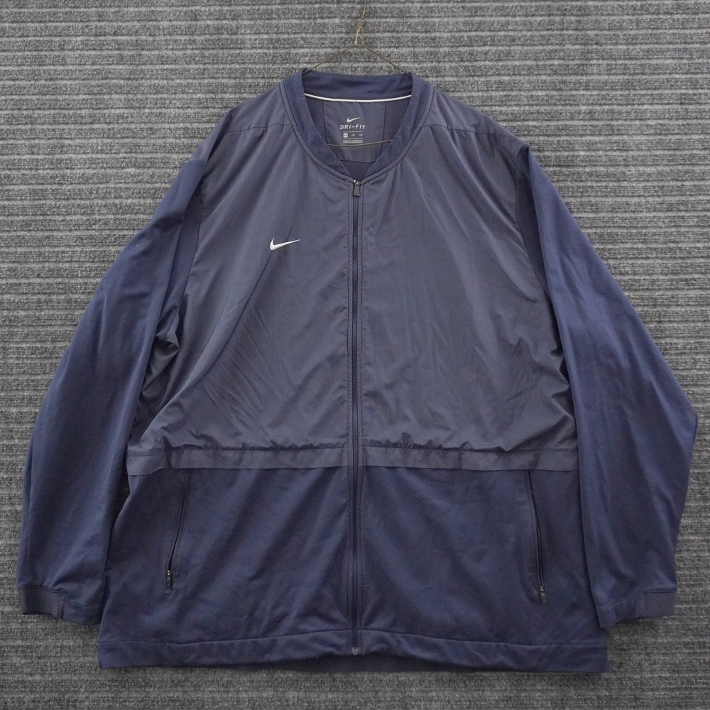 Nike Track Jacket Mens 4XL Navy Blue Dri-FIT Full Zip Lightweight Bomber